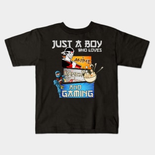 Just a boy who loves anime, ramen and gaming Kids T-Shirt